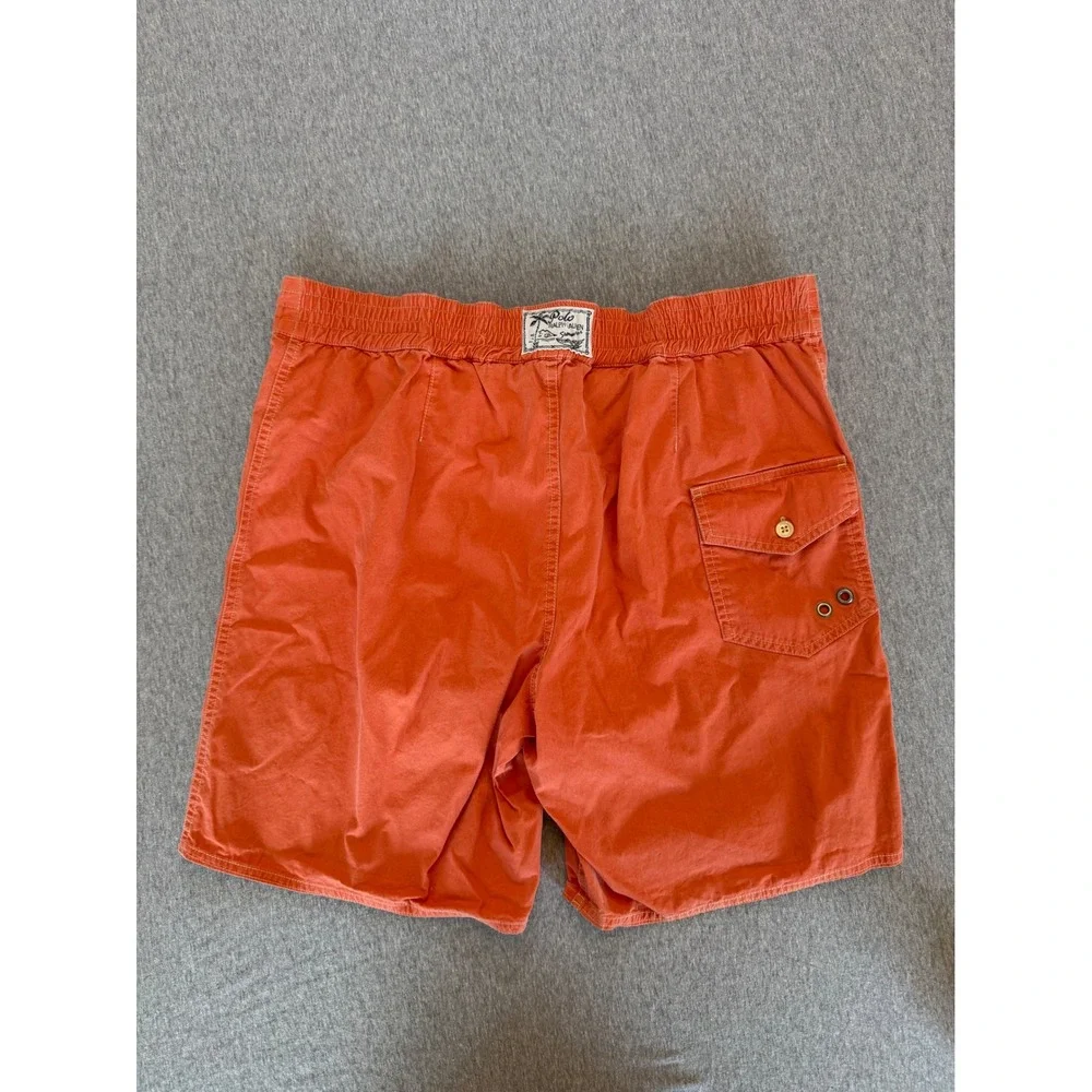 Polo Ralph Lauren Big Pony Swim Trunks Orange Green Logo Mens Large Board Shorts